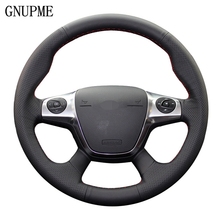 DIY Black Soft Artificial Leather Car Steering Wheel Cover for Ford Focus 3 2012-2014 KUGA Escape 2013-2016 2024 - buy cheap