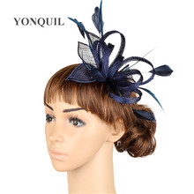 Chapéu fascinator material vintage sinamay casamento acessórios para cabelo chapéu capa combinação para todas as estações alta qualidade myqai 2024 - compre barato