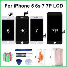 AAA Качество ЖК-дисплей для iPhone 7 Ecran для iPhone 7 Plus ЖК-дисплей сенсорный экран замена дигитайзер сборка + закаленное стекло и инструмент 2024 - купить недорого