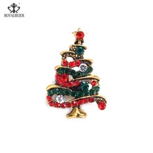 Royalbeier joias de cores douradas, 1 peça de árvore de natal, contas para fazer fit 18mm encaixe feminino, acessórios com botão de strass 2024 - compre barato