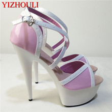 Elegant Sweet 15CM Super High Heel Platforms Pole Dance / Performance / Star /Model Sandals, Wedding Shoes 2024 - buy cheap