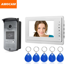 Wholesale 7 inch TFT Monitor Video Door Phone Bell Intercom 5 ID CCD IR Night Vision  Waterproof Cameras wired video intercom 2024 - buy cheap