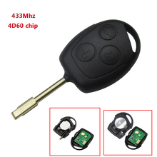 Mando a distancia de repuesto automático, llave completa con 3 botones, Fob, 433MHz, Chip 4D60, para Ford Mondeo, Focus, Transit 2024 - compra barato