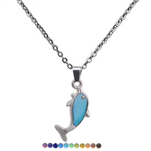 JUCHAO Necklaces Men Women Mood Necklaces Dolphin Pendant Necklace for Women Stainless Steel Chain Jewelry New 2020 2024 - buy cheap