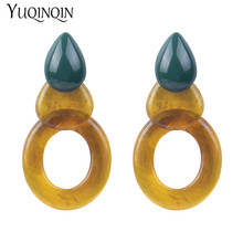 Long Acrylic Designer Dangling Circle Earrings Fashion Jewelry for Women Colorful Big Geometric Statement Drop Earring Brincos 2024 - buy cheap