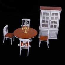 Modern 1/12 Scale Dining Table Chair Collect Cabinet Kit for Dollhouse Dining / Living Room Life Scenes Decor Accessory 2024 - buy cheap