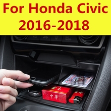 Caja de almacenamiento de acabado interior para coche Honda Civic, armario de control Central para sedán de décima generación, 2016-2018 2024 - compra barato