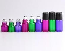 100pcs/lot  1ml 2ml 3ml Glass Aromatherapy Essential Oil Bottle Refillable Roller Roll on Vials with Metal Ball 2024 - buy cheap