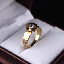 Round zircon CZ  gold color 316L Stainless Steel rings women  jewelry size 7 8 9 10 11  wholesale lots 2024 - buy cheap