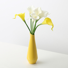 Fashion Yellow Vase Porcelain Wedding Room Decor Jardiniere Dining Table Furnishings Flower Plant Stand Vase 2024 - buy cheap