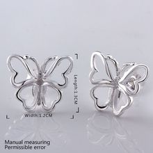 wholesale silver plated earrings,925 fashion Silver jewelry butterfly stud Earrings for women SE554 2024 - buy cheap