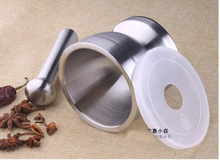 Thicken stainless steel mortar and pestle medicine cup chopped garlic device mortar herb grinder masher 2024 - buy cheap