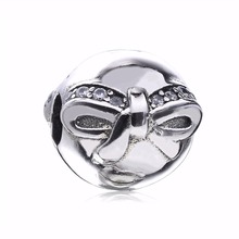 Cuentas de plata esterlina 925 para mujer, Accesorio para hacer bricolaje, con nudo de amor, Clip pavimentado, compatible con pulsera de abalorios de plata europea 2024 - compra barato