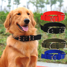 Collar de cuatro capas con doble botonadura para perro, correa de nailon y algodón de espuma de Super comodidad, para mascotas grandes y medianas, PD076 2024 - compra barato