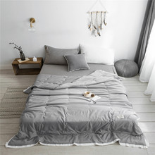 Colcha de verano de Color liso, cubierta de cama suave, estilo Simple, Color liso, gris 2024 - compra barato