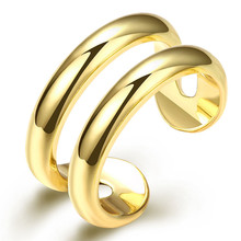 Кольцо с золотым покрытием открывающаяся модная нейтральная стильная простая бижутерия высокого качества global hot 2024 - купить недорого