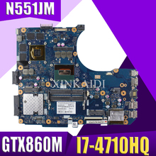 XinKaidi N551JM placa base de Computadora Portátil For ASUS N551JM G551JM N551JW N551J N551 Teste placa base Original I7-4710HQ GTX860M 2024 - compra barato