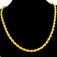 Statement Rope Chain Yellow Gold Filled Mens Womens Necklace Long Accessories 24" 2024 - buy cheap