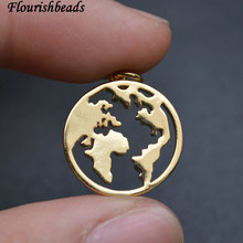 Nickle Free Gold Plating Flat  Tellurion Earth Continent Metal Coin Tag Charms 20pc/lot DIY Fashion Jewelry 2024 - buy cheap