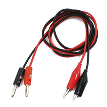 2 Pcs Red Black Banana Plugs to Alligator Clips Probe Test Cable 1M 2024 - buy cheap