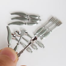 12pcs 1/12 Dollhouse Miniature Fork Knife Soup Spoon Tableware Play Kitchen Food Furniture Toy Fit Sylvaian Family Accessories 2024 - buy cheap