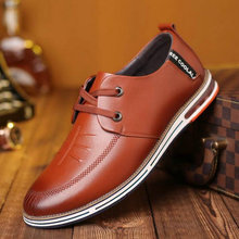 Sapatos masculinos casuais de alta qualidade, calçados pretos, marrom, de couro, para homens 2024 - compre barato
