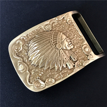 Indian Chief Belt Buckle Solid Brass Cowboy Belt Diy Accessories Men Belts Buckles Luxury Male Jeans Strap Buckle Belt BK0068 2024 - buy cheap