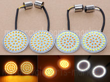 2" Bullet 1156 Yellow &1157 Amber/White LED Turn Signal Light Inserts For Harley Touring Sportster Electra Glide Dyna FLSTF CVO 2024 - buy cheap