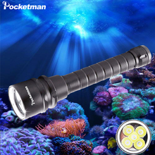 Portable LED Flashlight High Lumens for Diving 5*T6 Scuba Dive Waterproof Torch 250 Meters Underwater Tactical LED Lantern Lamp 2024 - buy cheap