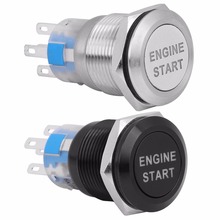 Car Engine Start Push Button Switch White LED Ignition Starter Black Silver 12V 19MM Waterproof 2024 - buy cheap