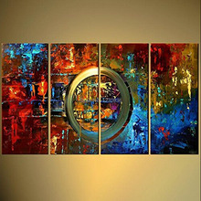 Hand Painted Wall Art Decor Painting Colorful Abstract Oil Painting on Canvas Handpainted Unique Knife Circle Canvas Pictures 2024 - buy cheap