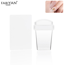 Stamper Clear Transparent Jelly Silicone Stamp Plastic Handle Plate Scraper Transfer Square Stamping Manicure Nail Art Set 2024 - buy cheap