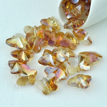 Cuentas espaciadoras de cristal facetadas de 11x14mm, abalorios en forma de mariposa para fabricación de joyas, Color marrón AB, envío gratis, 500 Uds. 2024 - compra barato