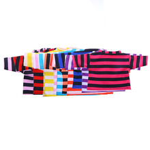 A variety of solid color striped T-shirt Wear fit 18 inch ,43cm  ,Children best Birthday Gift 2024 - buy cheap