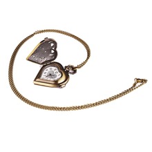 Collar Vintage de bronce para mujer, reloj de bolsillo de cuarzo, cadena colgante Steampunk 2024 - compra barato