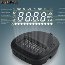 BigBigRoad Car Digital GPS Speedometer HUD Head Up Display Windscreen Auto Compass Real Time Overspeed Alarm 2024 - buy cheap