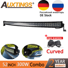 Auxtings 300W LED Light Bar Curved 52inch  4x4 CE RoHS barra led  IP67 High Power Work Light Bar Car Combo Led Auto offroad 2024 - buy cheap