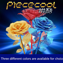 For Lover Gift Piececool 3D Metal Nano Puzzle Romantic Rose Diy 3D Metal Assemble Model Kits Laser Cut Jigsaw Toys Metal Flowers 2024 - buy cheap