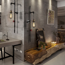 Lámpara de pared de tubo de agua, estilo industrial loft Aplique de pared de escalera de hierro forjado, decoración creativa Retro Para restaurante, bar y cafetería 2024 - compra barato