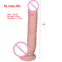 11 "enorme pene realista silicona Real prepucio consolador mujer Dick pene grande Dildo de pene juguete del sexo para las mujeres XS-WBC10028 2024 - compra barato