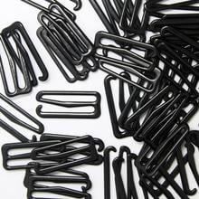 100/lot 8mm/10mm/15mm/20mm/25mm Adjuster Metal Black Lingerie Hardware Sewing Clip Hook Eye for Bikini Bra Strap Home Decoration 2024 - buy cheap