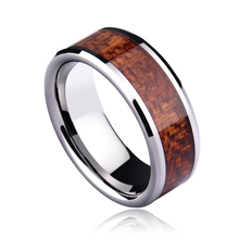 New Arrival Free Shipping 8mm High Polished Tungsten Ring Jewelry With Koa Wood Comfort Fit Band Scratch Proof Size 7/8/9/10/11 2024 - buy cheap