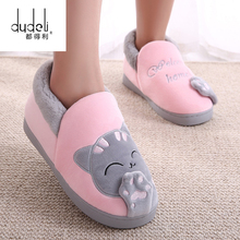 Women Winter Home Slippers Cartoon Cat Shoes Non-slip Soft Winter Warm House Slippers Indoor Bedroom Lovers Couples Floor Shoes 2024 - buy cheap