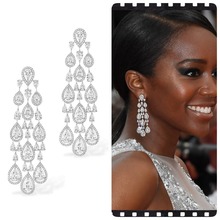 Jankelly   Trendy clear white Water Drop Cubic Zirconia WomenTassel Earring Brazil Style Drop Earring Brincos Bijoux Gifts 2024 - buy cheap