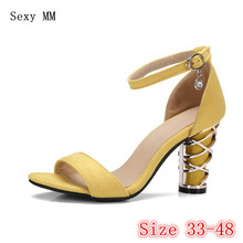 Summer High Heels Peep Toe Shoes Women Pumps High Heel Sandals Woman Gladiator Sandals Plus Size 33 - 40 41 42 43 44 45 46 47 48 2024 - buy cheap