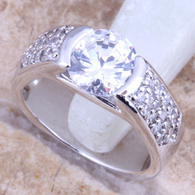 Charismatic White CZ Silver Plated  Women's Jewelry Ring Size 5 / 6 / 7 / 8 / 9 R1502 2024 - buy cheap