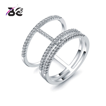 Be 8 Simple Style Top Quality Crytal CZ Pave White Gold Color Rings for Women Fashion Party Jewelry Anillos Mujer R115 2024 - buy cheap