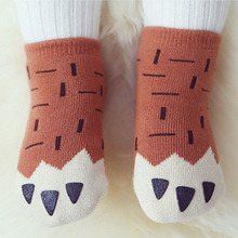 Детские Нескользящие хлопковые носки, весенние, милые, ассиметричные, с рисунком, для детей ясельного возраста, на осень и зиму 2024 - купить недорого