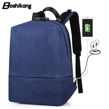 Boshikang design da marca dos homens mochila anti roubo carga usb portátil mochila cor azul escola mochila moda volta saco 2024 - compre barato