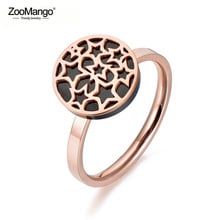 ZooMango Classic Rose Gold Color Geometry Star Ring Jewelry Trendy Titanium Steel Acrylic Wedding Rings For Women Anel ZR18030 2024 - buy cheap